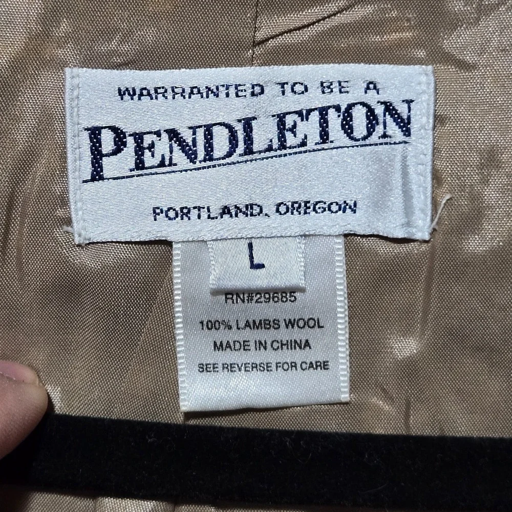 Pendleton Women's 100%‎ Lambswool Full Zip Lined Sweater Jacket Tan Large Nordic
