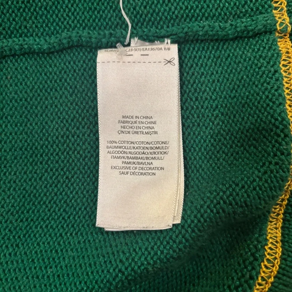Polo Ralph Lauren Men Green Varsity‎ Patch Shawl Cardigan Sweater 1XB Big & Tall