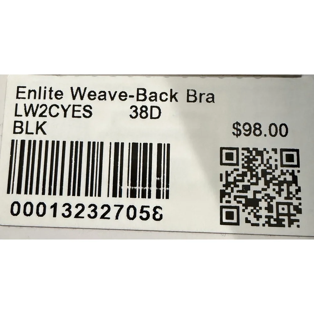 LULULEMON ENLITE WEAVE-BACK BRA BLACK COLOR NWT SIZE 38D