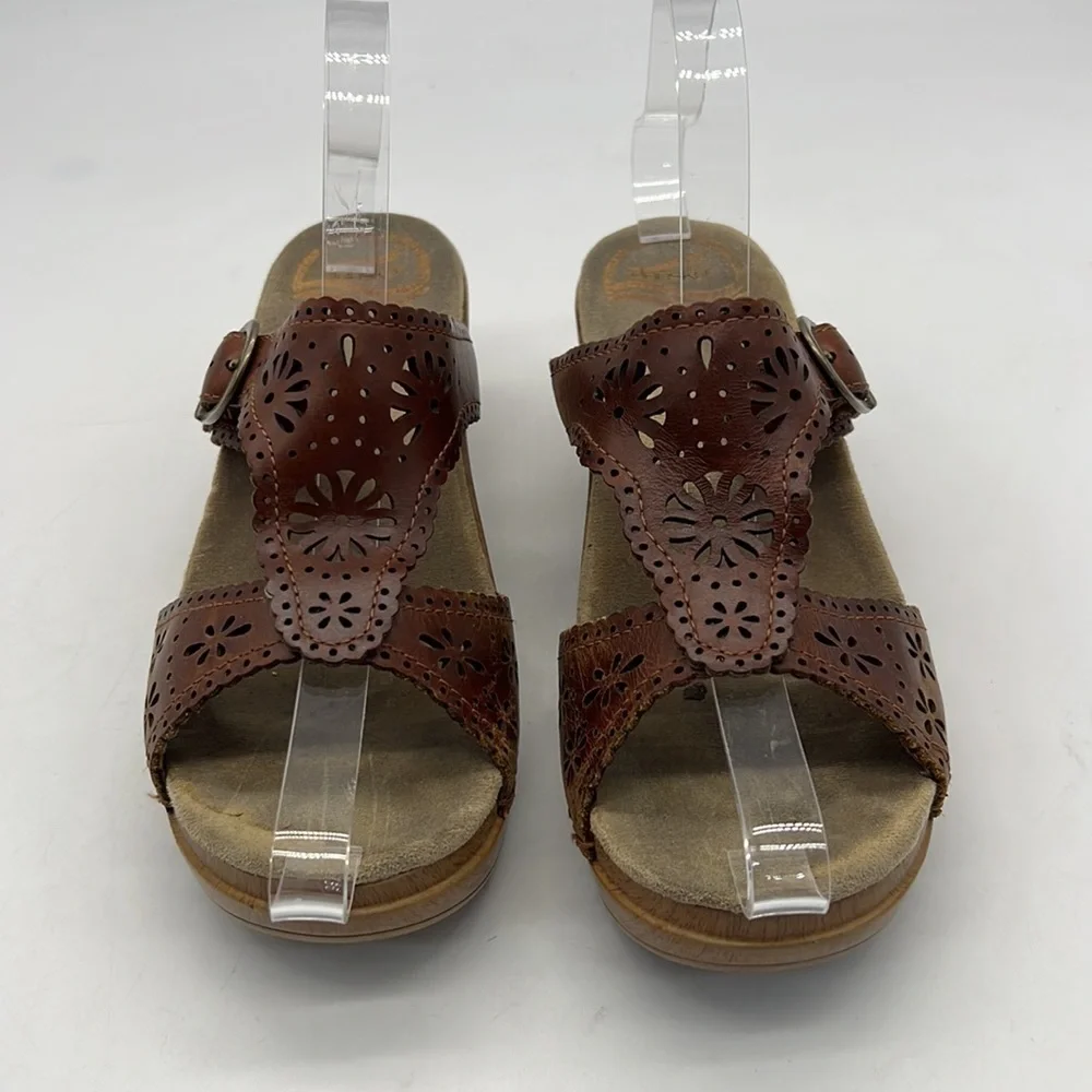 Dansko Brown Leather Slip on Sandals size EU 37