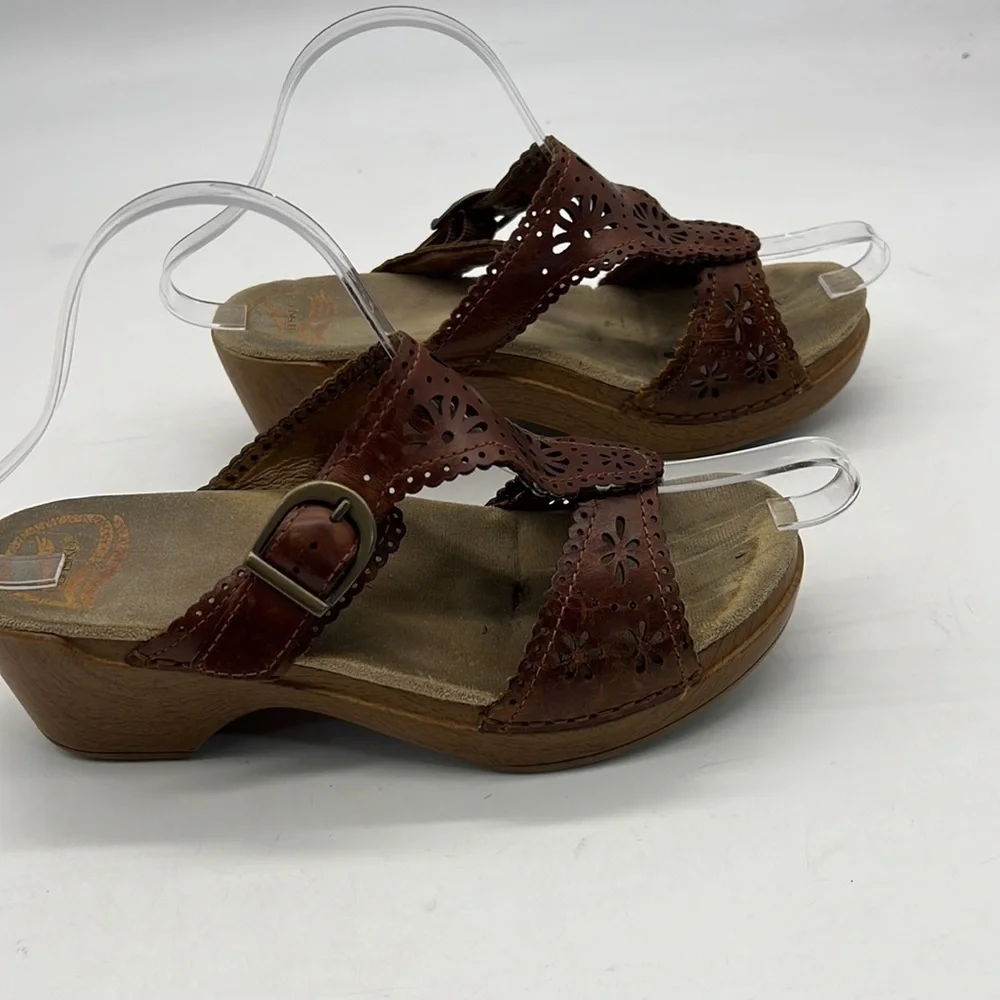 Dansko Brown Leather Slip on Sandals size EU 37