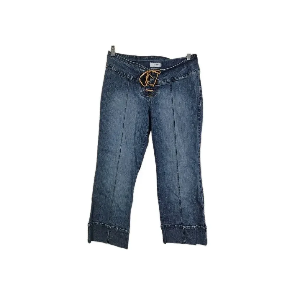 Jordache Vintage Y2K Lo-Rise Women's Blue Jeans Carpenter Capris‎ Size 13/14