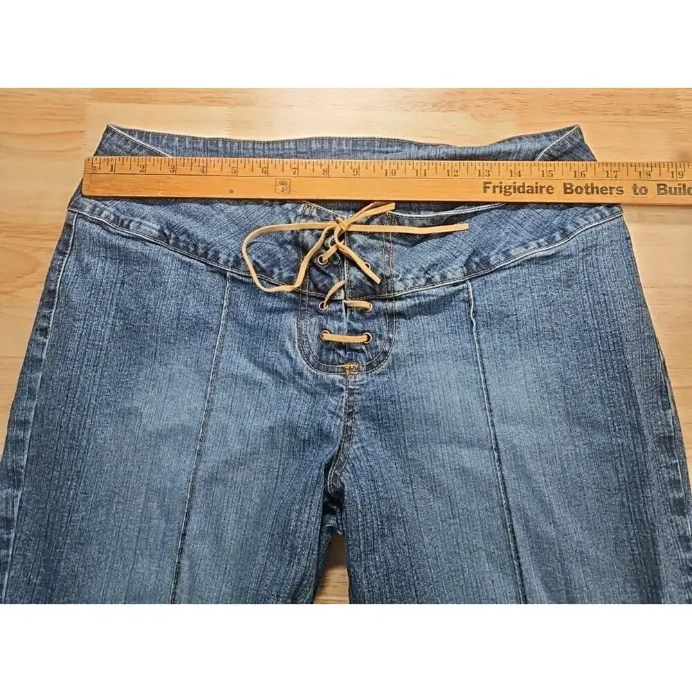 Jordache Vintage Y2K Lo-Rise Women's Blue Jeans Carpenter Capris‎ Size 13/14