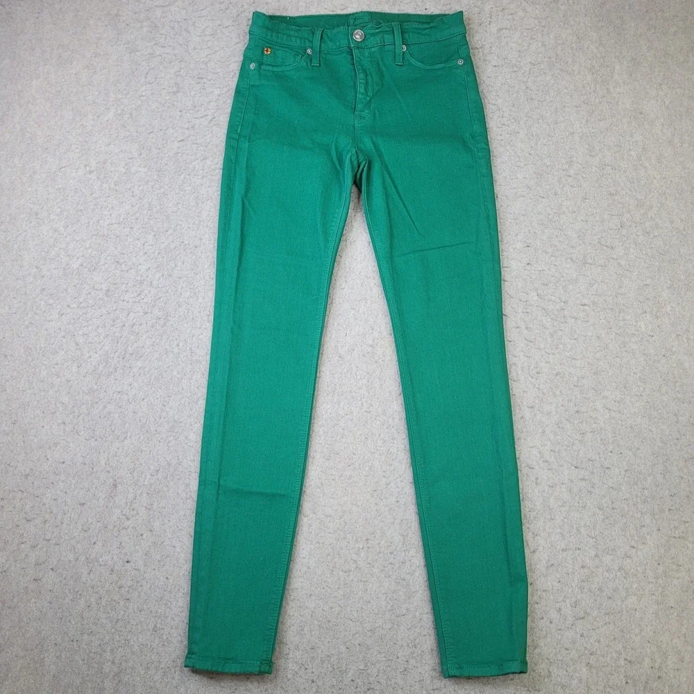 Hudson Nico Women's Size 28 Green Denim Midrise Super Skinny Jeans St Pattys Day