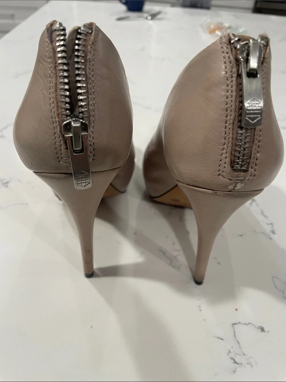 Vince Camuto Blush Leather Pointed Ankle Booties