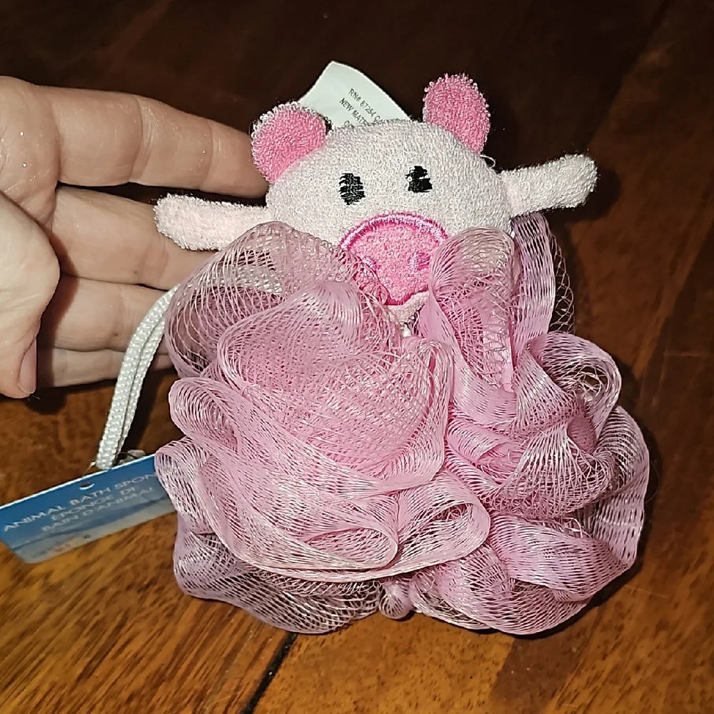 Pink Piggy Bath Loofah. Nwts