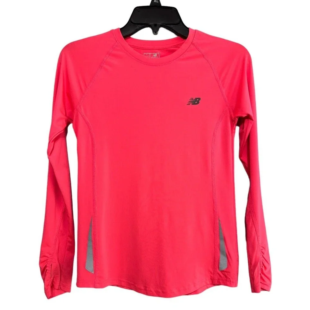 New Balance Girls‎ Size M 10/12 Long Sleeve Long Sleeve Pullover Pink Shirt