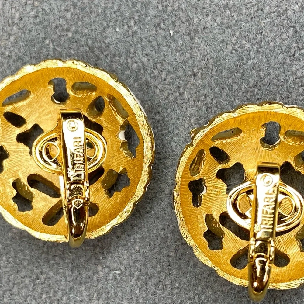 Trifari earrings background