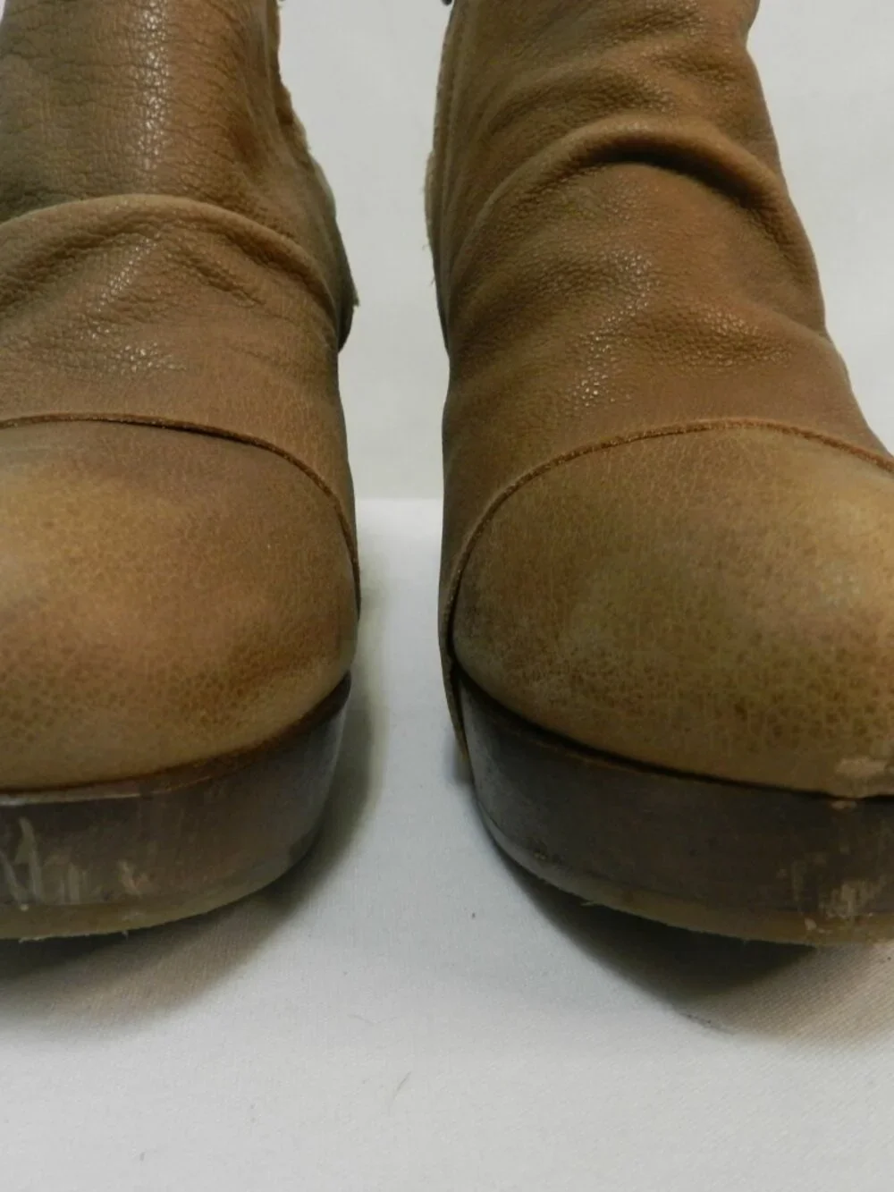 Coclico Ndakinna Leather Wood Clog ankle Boots Booties brown zip Size Sz 39 US 8
