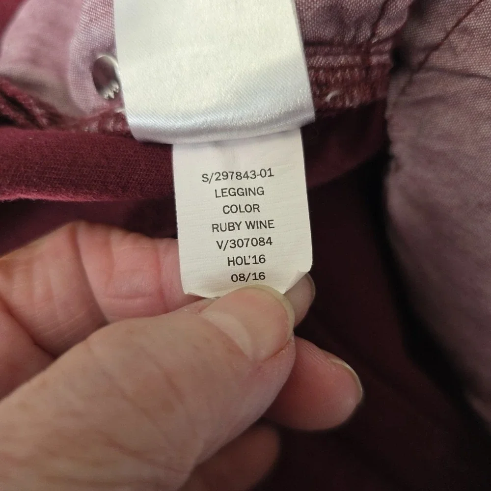 GAP Legging Womens Size 6/28R Straight Stretch‎ Denim Ruby Wine