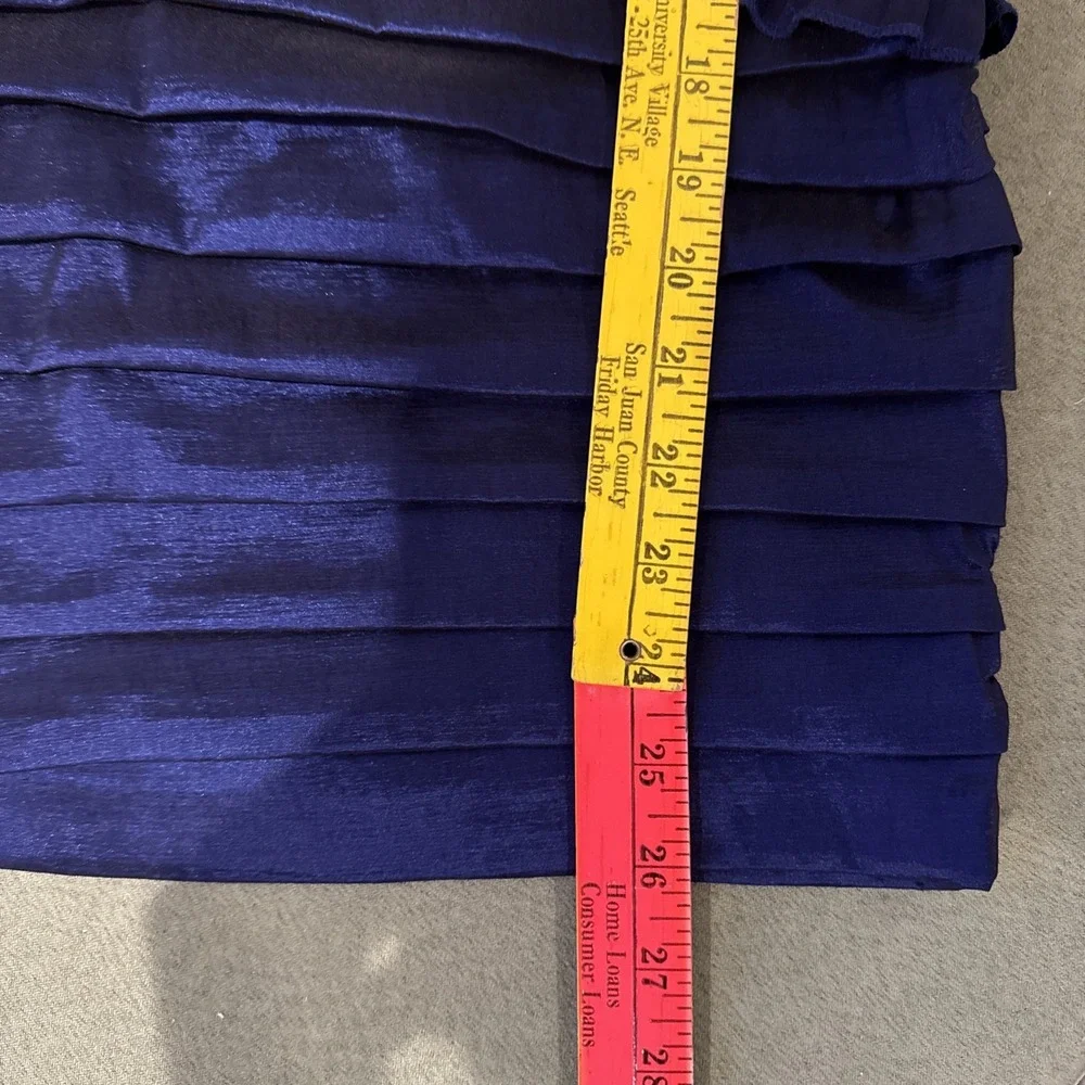 Y2K City Triangles Navy Blue‎ Ruffled Bandage Mini Dress Size 13