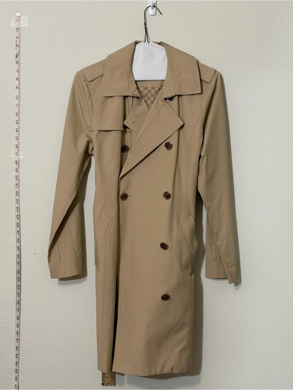 Michael Kors Tan Double-Breasted Trench Coat