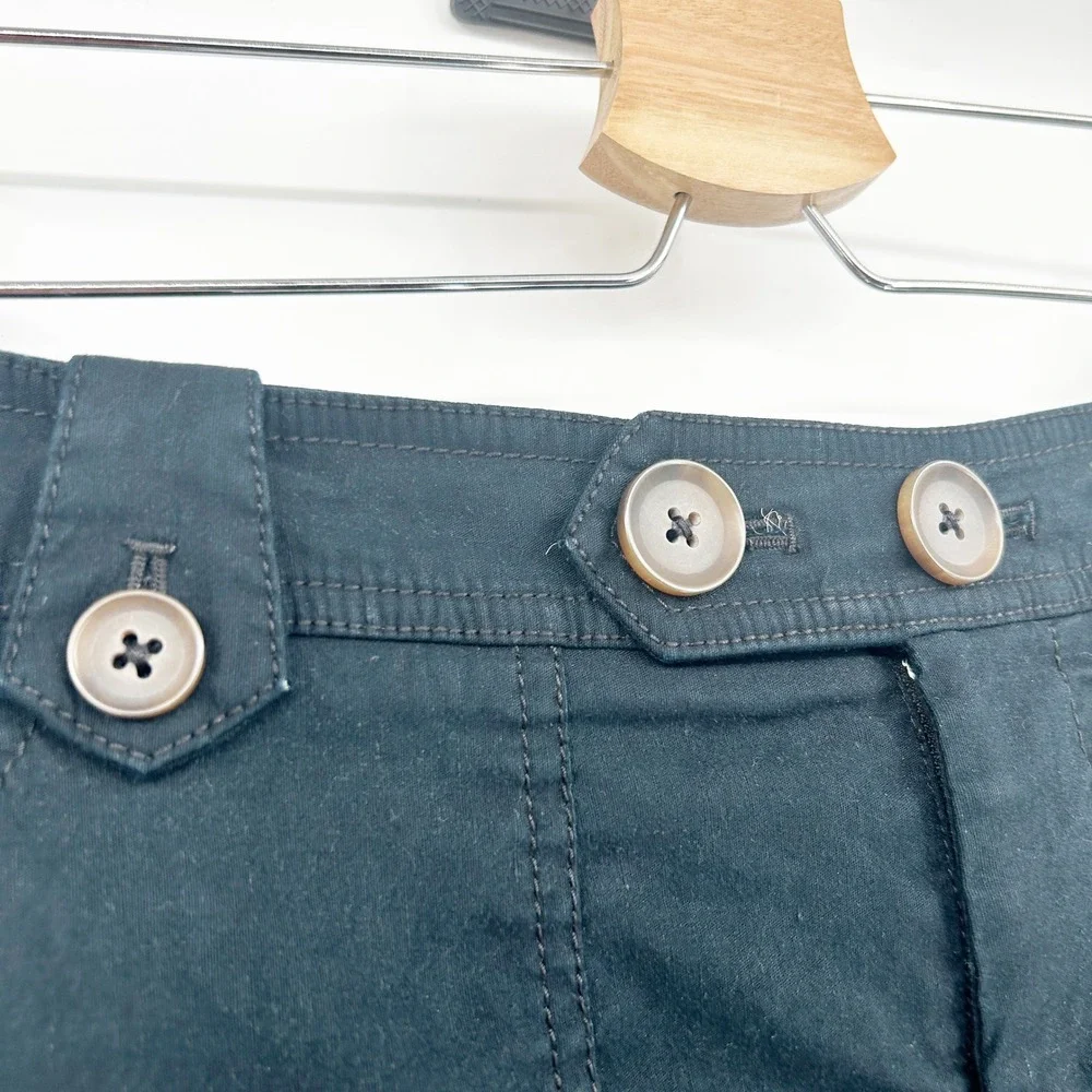 Maeve by Anthropologie Womens High Waisted Nautical‎ Utility Cuffed Shorts Black