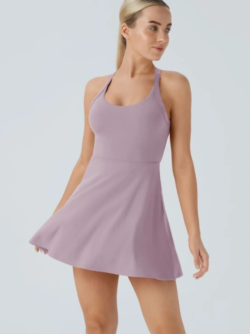 NWOT Halara Purple Backless Twisted Active Dress