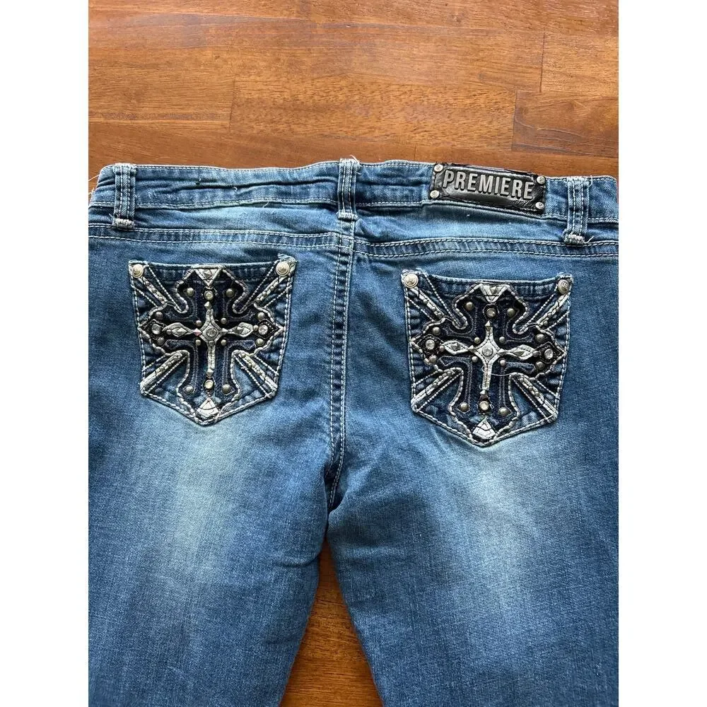 Rock revival inspired Premier Rue21 Women’s Bootcut Jeans Embellished   13/14 R​