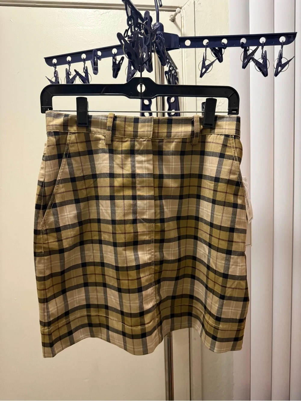 1. State Tan Beige  Plaid Mini Skirt Size 0
