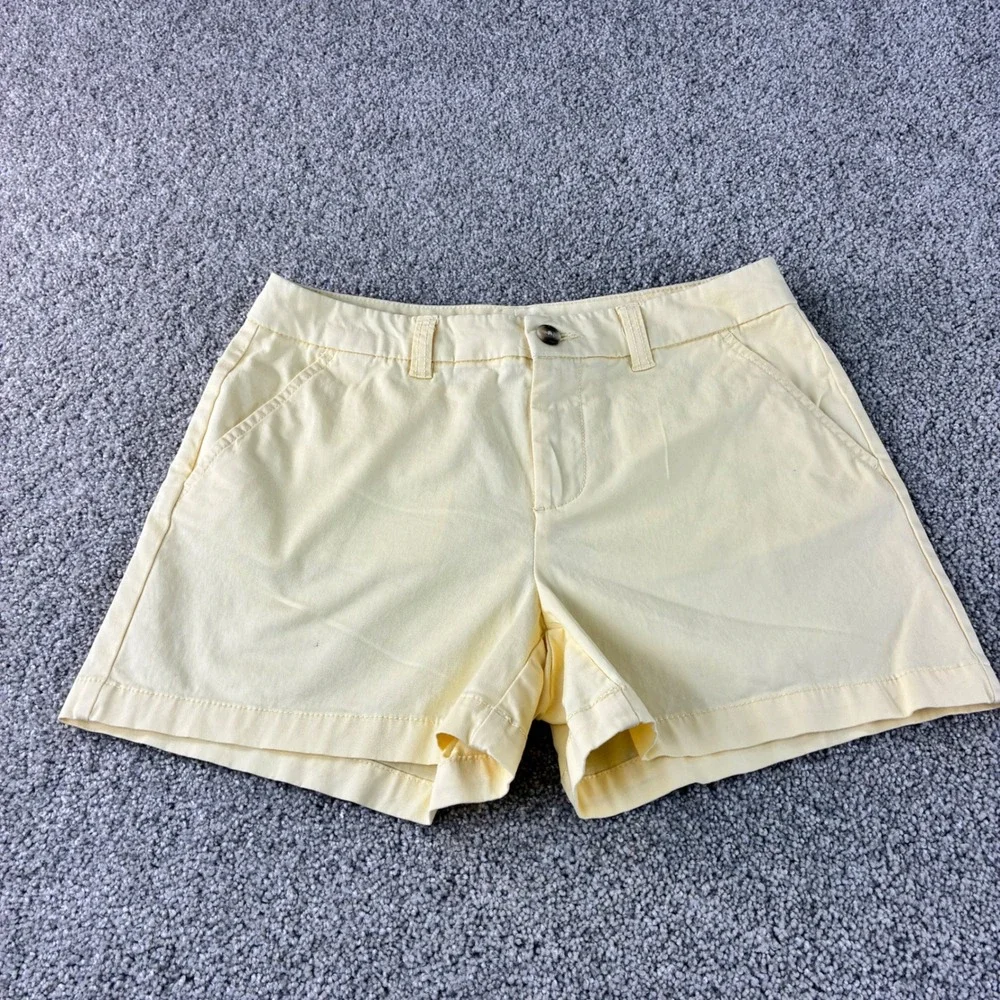 Maison Jules Womens Size‎ 4 Butter Yellow Casual Chino Shorts Cotton Blend