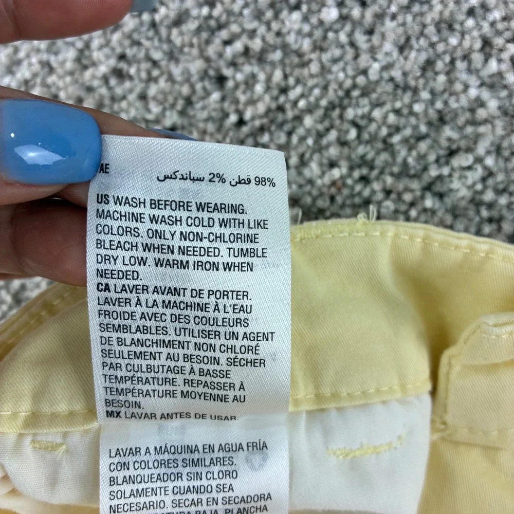 Maison Jules Womens Size‎ 4 Butter Yellow Casual Chino Shorts Cotton Blend