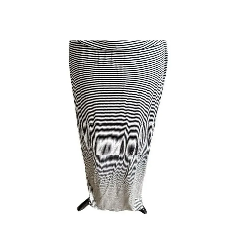 Anthropologie Striped Cowl Neck Mini Dress in Gray and White