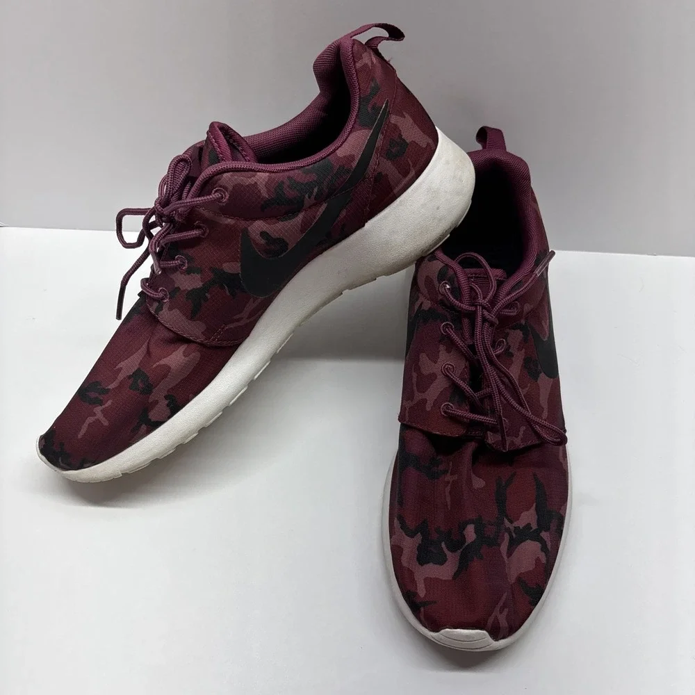 Men's 2014‎ Nike Roshe Run Print 'Red Camo' Lightweight Running Shoes Size 9