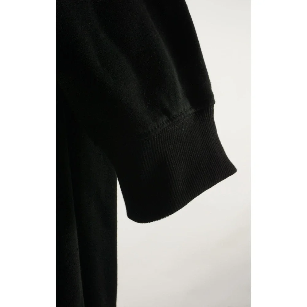 $79 Bebe‎ Sport Fleece Jogger Sweatpants Women's Large Stretch Black Silver Logo