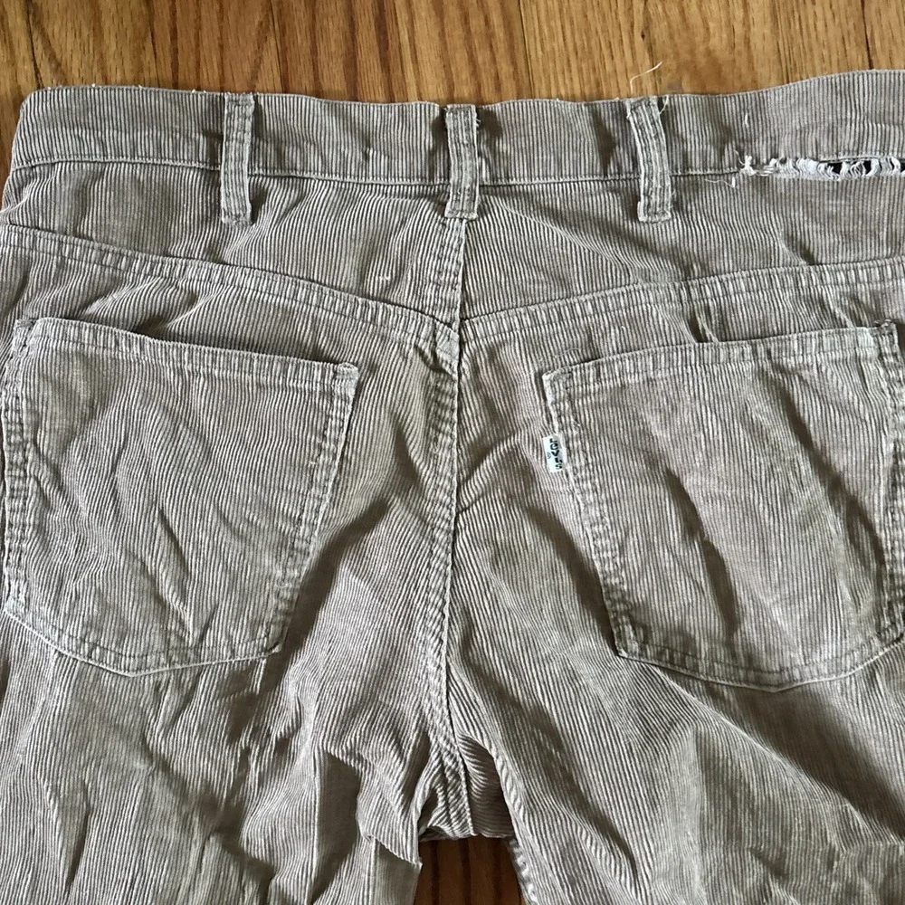 Vintage 70's Levi's Corduroy Pants‎ Men's 34x32 White Tab Light Brown Talon 42