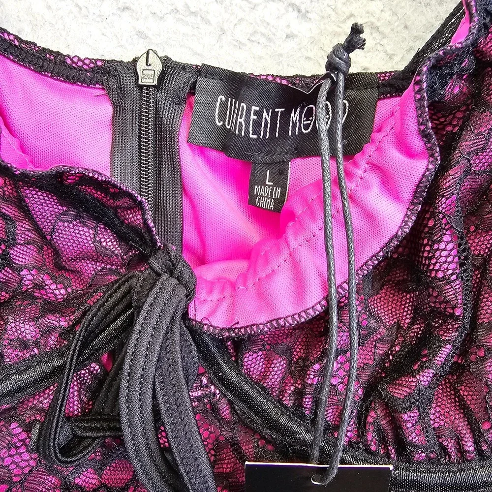 Dolls Kill Current Mood Mini‎ Dress Womens L Whimsigoth Coquette Club Baddie Alt