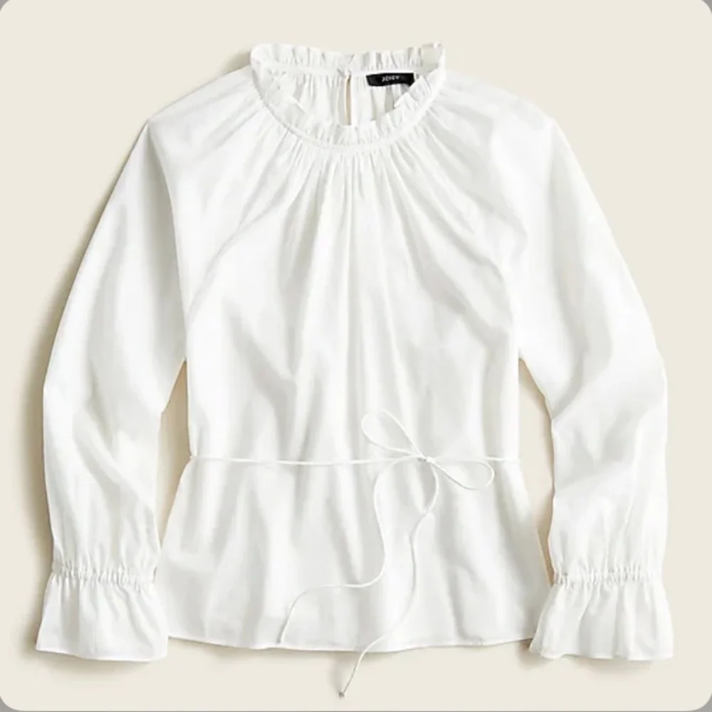 NWT‎ J. Crew Women's Tie-Waist Top in Organic Cotton Voile