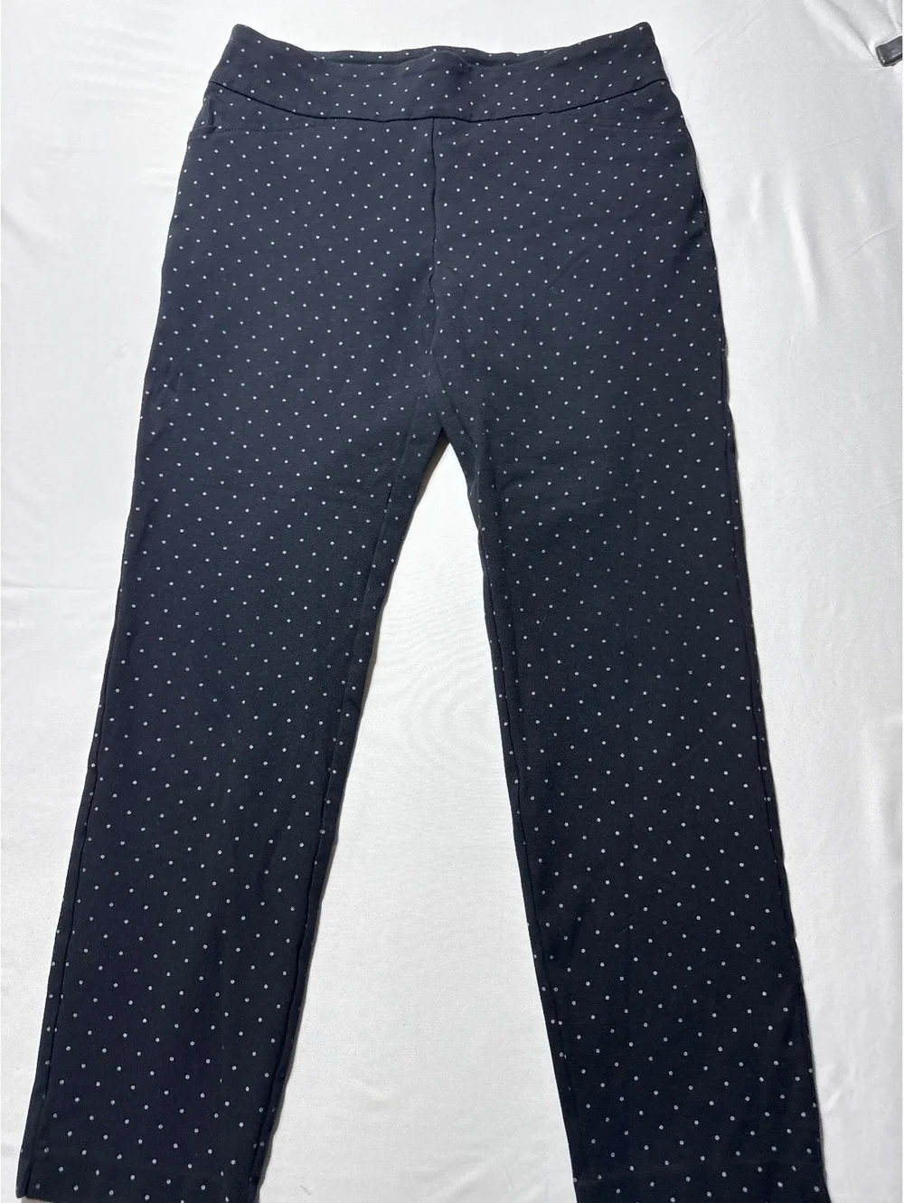 Charter Club Cambridge Slim Black Polka Dot Pants Size 10 -