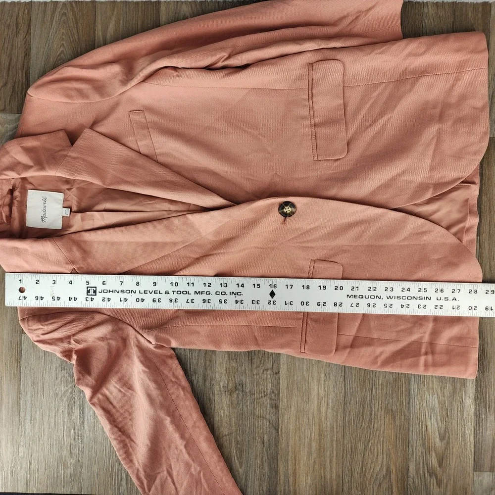 Madewell Rosy Pink Linen Blend Blazer Womens XXS Single‎ Button Lapel Collar