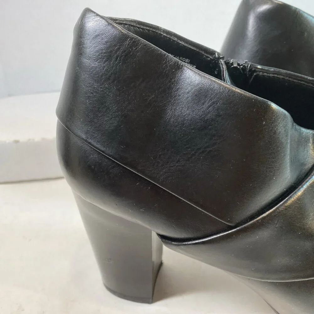 Dockers Women's Zippered Faux Black Leather Block Heel Ankle Boots Booties 11 M‎