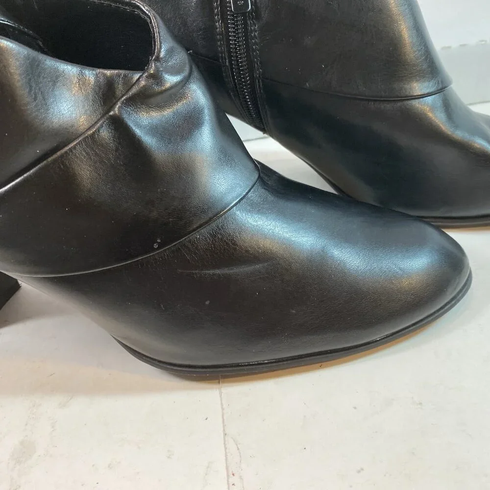 Dockers Women's Zippered Faux Black Leather Block Heel Ankle Boots Booties 11 M‎