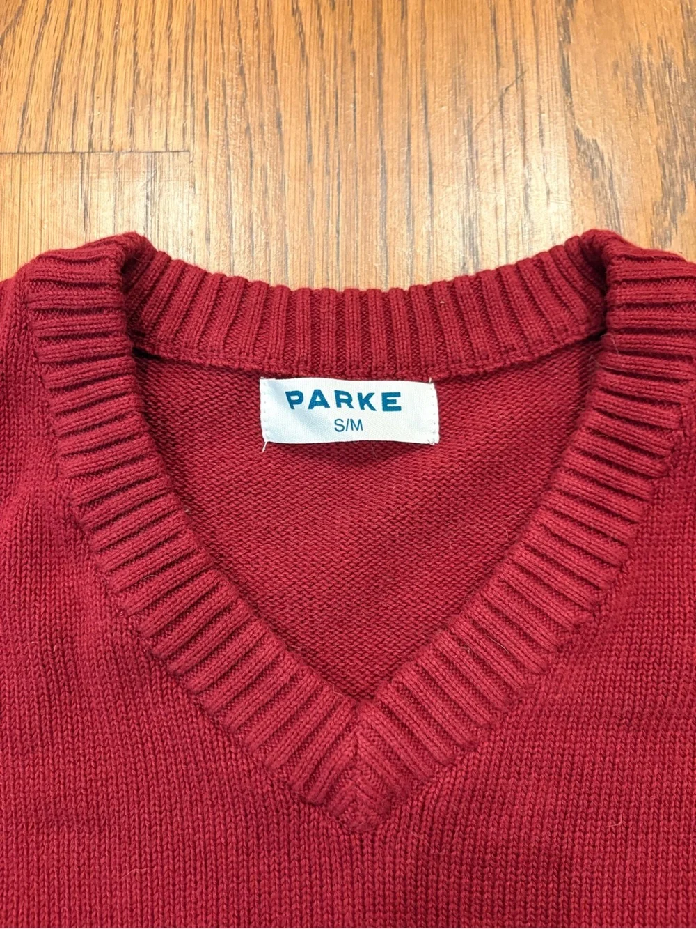 Parke V-Neck Sweater in Burgundy