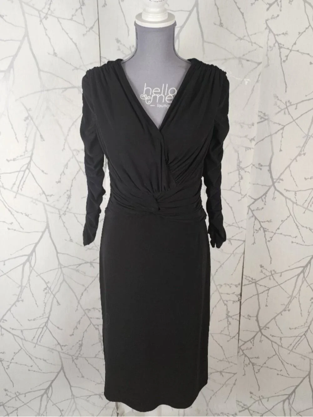 Joseph Ribkoff Slinky Jersey Ruched Surplice Midi Dress
