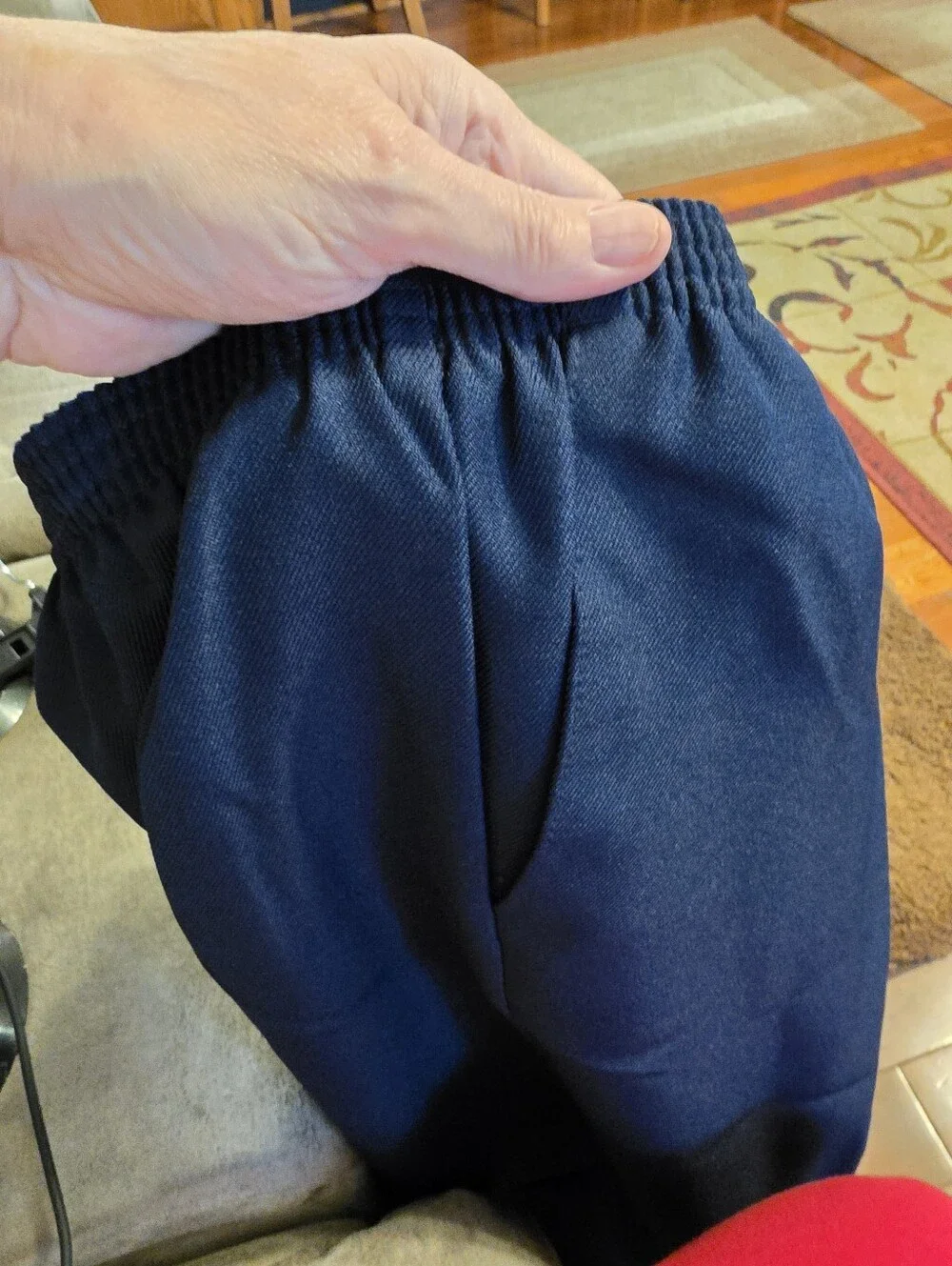 Womens Alfred Dunner Full Elastic Waist,2 Side pockets, Straight Leg, Navy
