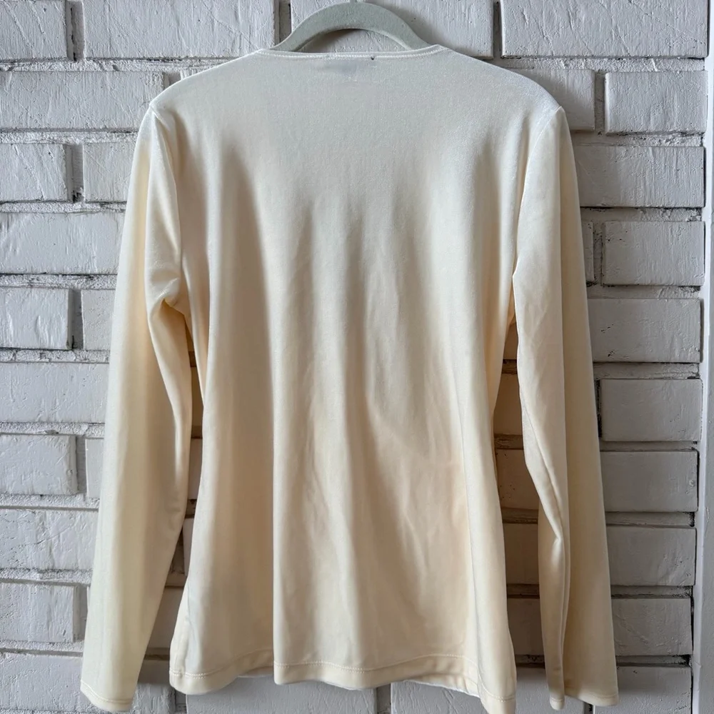 J. Crew‎ Cream Velvet Wrap Style Top