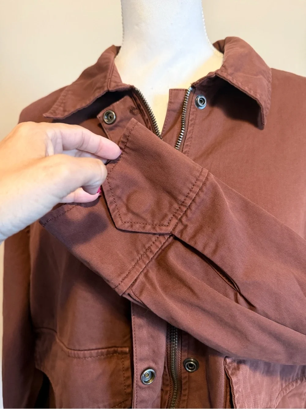 NWT Pistola Jessa oversized Utility jacket in Spice brown full zip Size medium