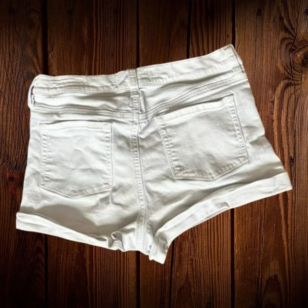 PacSun LA The Shortie White Denim Distressed Shorts Women's Size 29