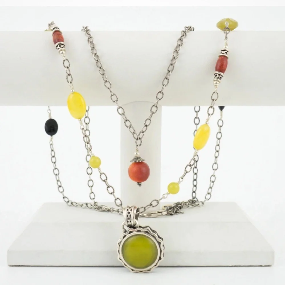 Studio Barse Double Strand Multi GemStone Necklace