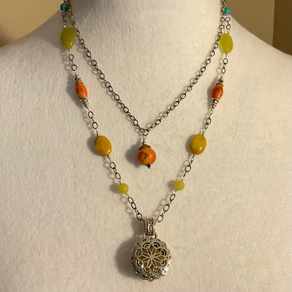 Studio Barse Double Strand Multi GemStone Necklace