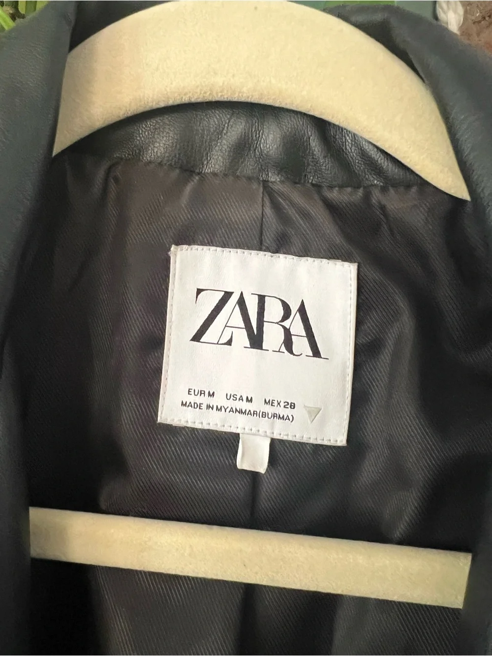 Zara Black Faux Leather Jacket