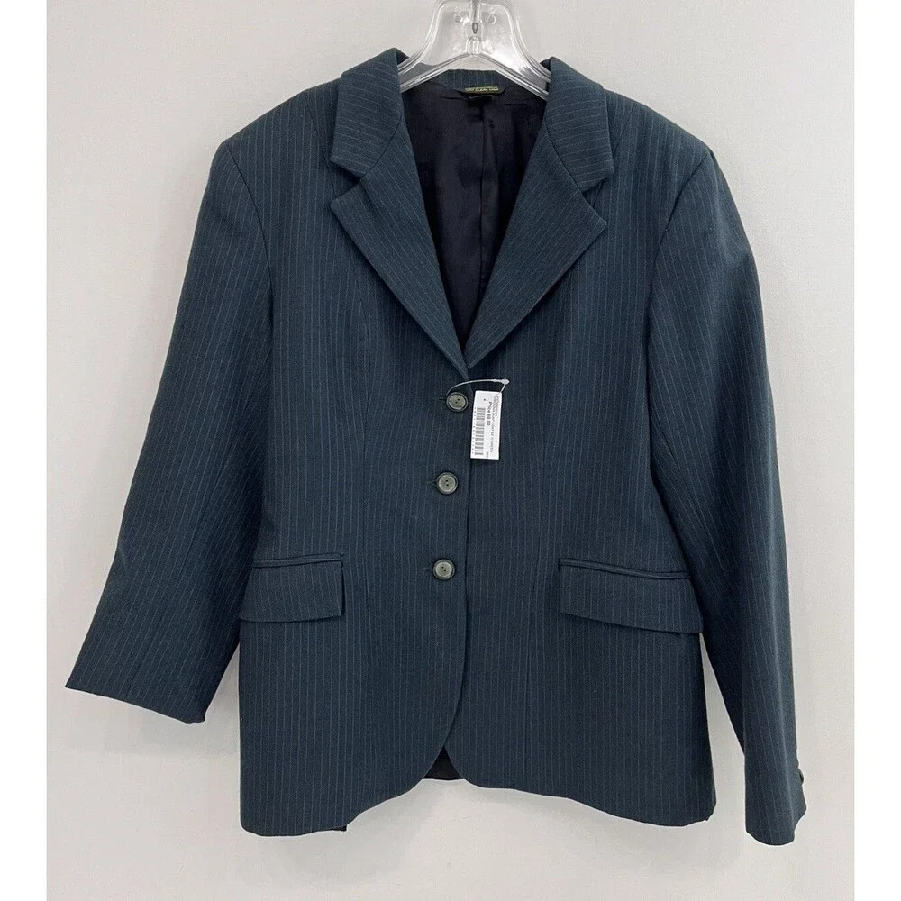 English Hunt Coat Devon Aire L’cord Green Pinstripe Wool Equestrian Jacket 10