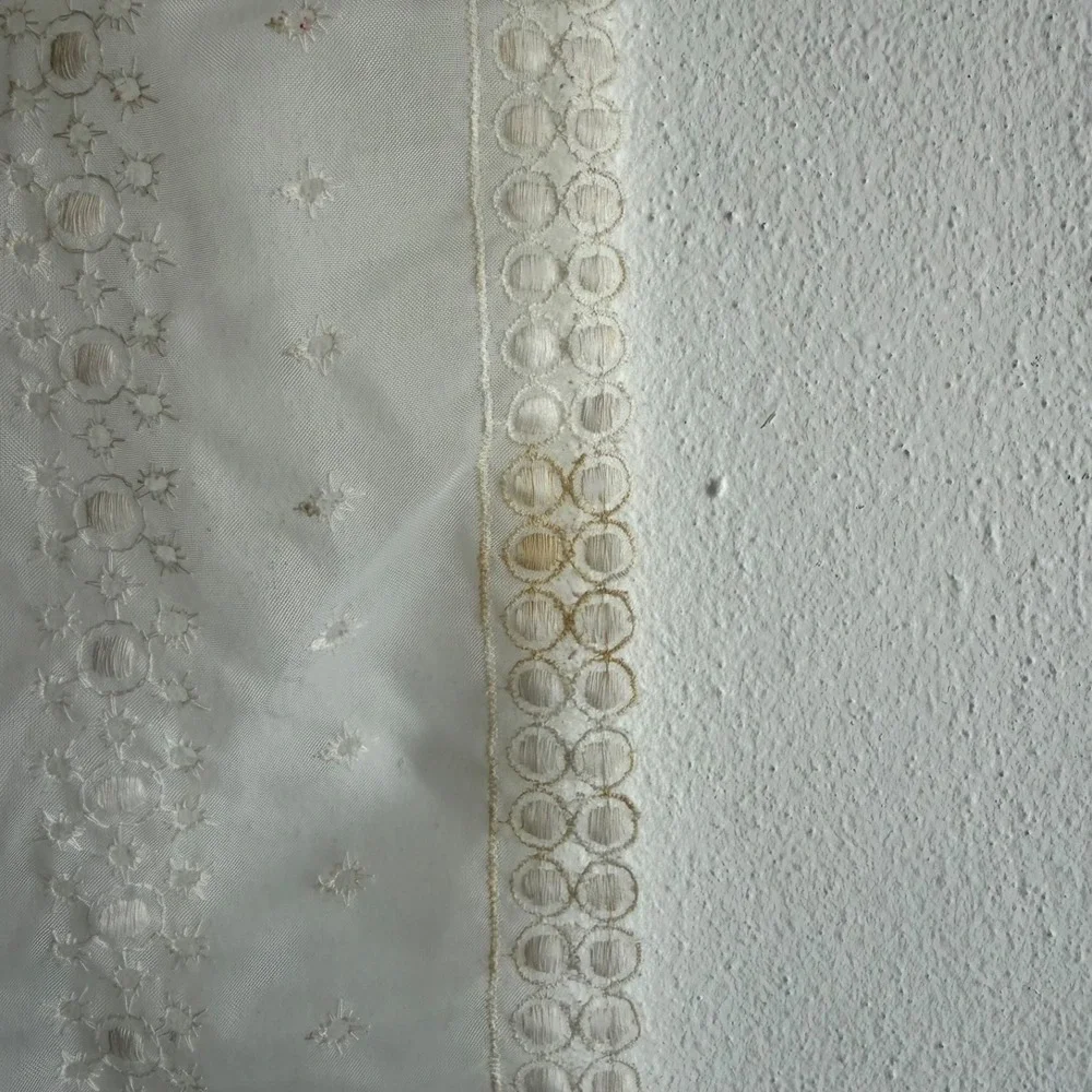 Vintage Sheer Lace Table Runner Embroidered‎ Cottagecore Vanity Scarf 30x14
