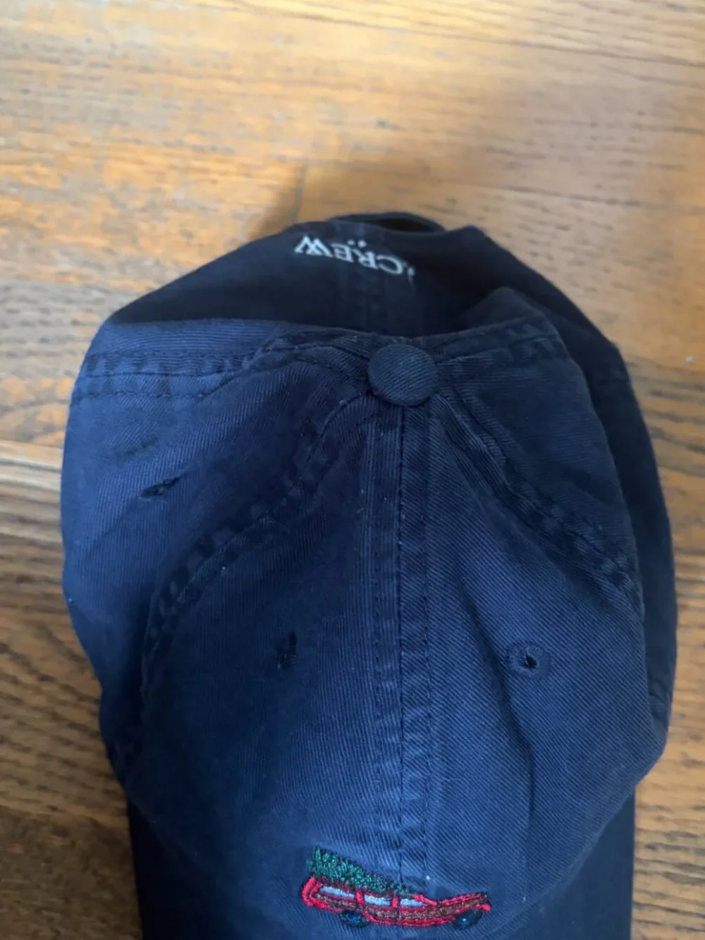 J. Crew Christmas Hat Cotton Navy Christmas Tree Truck