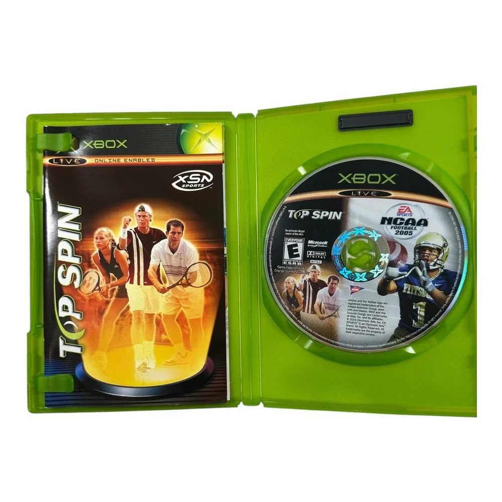 EA Sports NCAA Football‎ 2005 & Top Spin Xbox Game Bundle