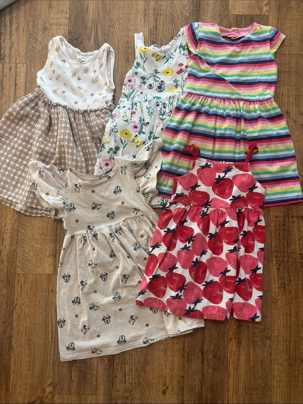 Bundle LOT of Toddler Girls 5 Dresses all Cotton in Size 5T High Quality EUC