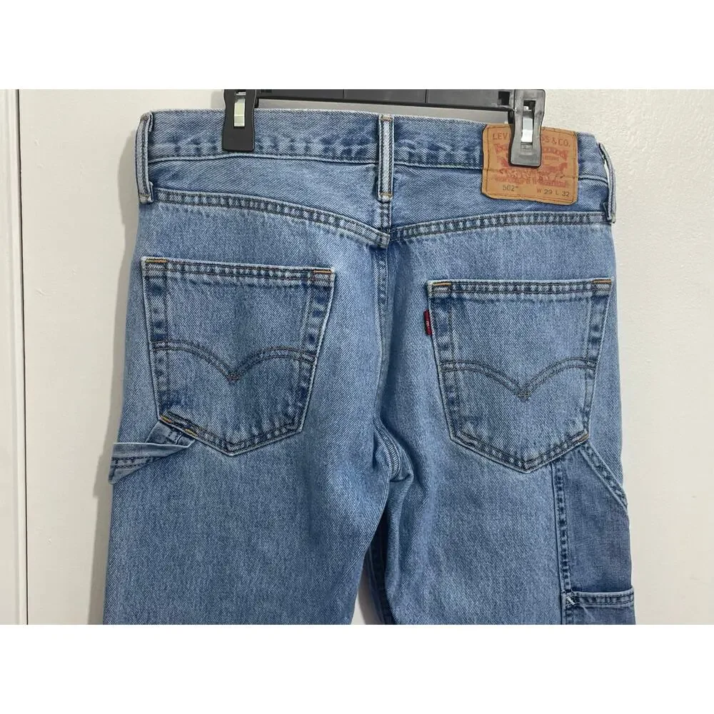 Levi's 502 Carpenter Jeans Size 29 High Rise Patchwork Grunge Skater Baggy