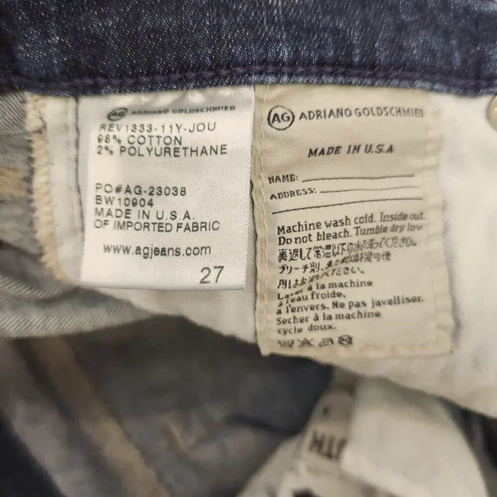 Adriano Goldschmeid AG Jeans The Stilt Roll Up Cigarette - Size 27
