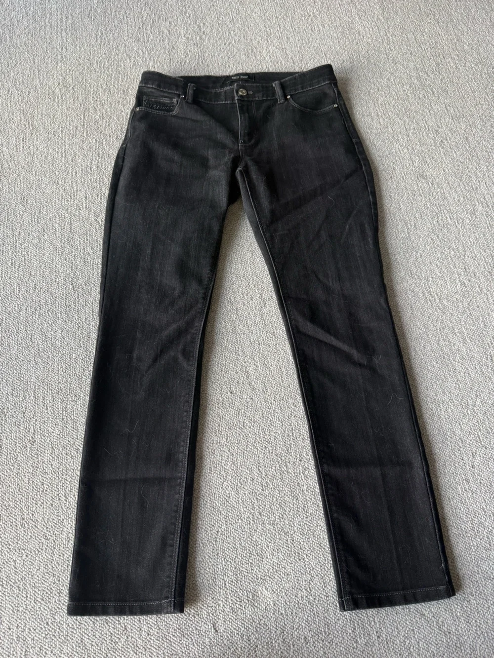 White House Black Market Black Slim Leg Jeans with Beaded Detail 4