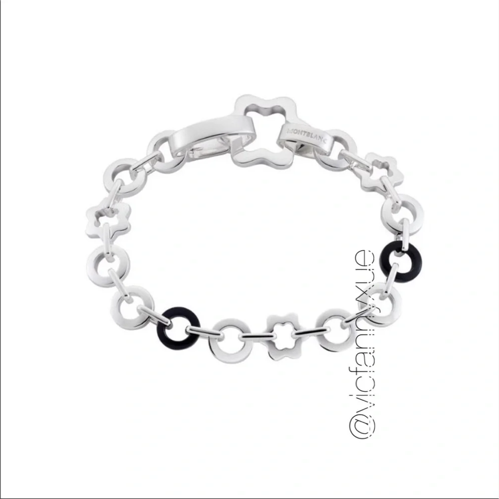 New Authentic Montblanc silver onyx bracelet